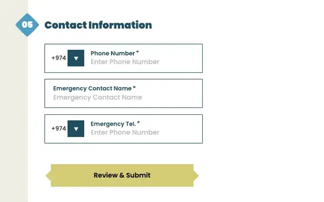 Enter Contact Information